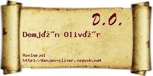 Demjén Olivér névjegykártya